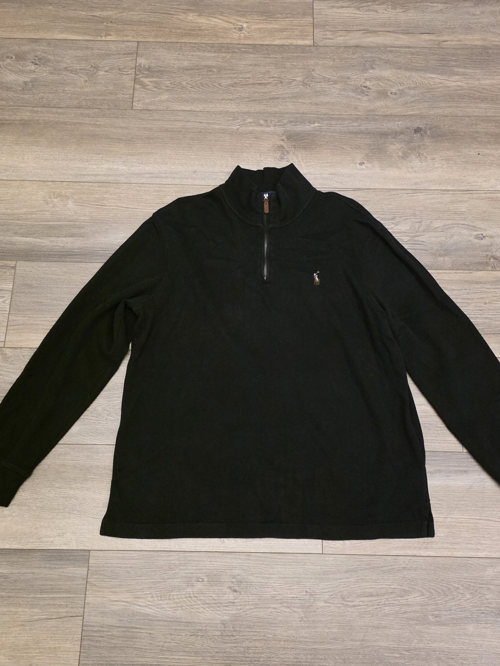 Polo Ralph Lauren Estate-Rib Quarter-Zip Pullover (Black) Size Large